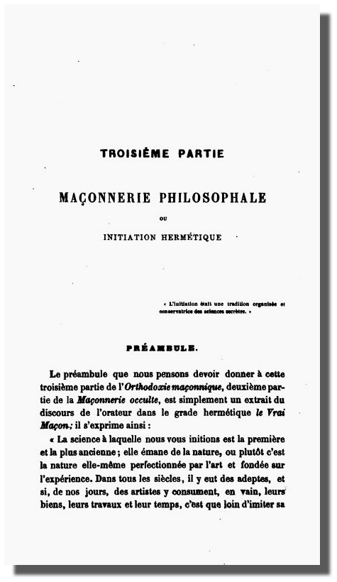 Hermetic Initiation from Ragon J M Orthodoxie maconnique